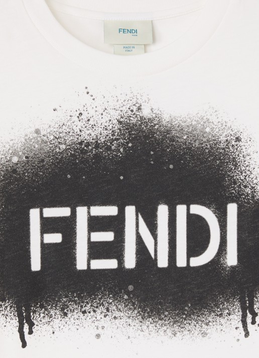 Fendi Longsleeve met logoprint - detail gebroken wit