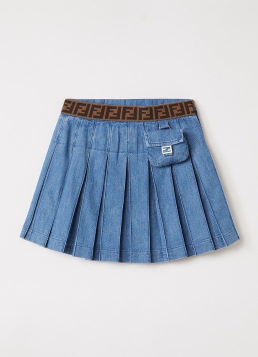 Fendi Plooirok van denim