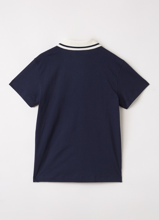 Fendi Polo met 3D logo - voorkant 2 donkerblauw