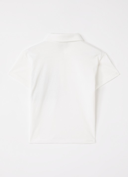 Fendi Polo met logoborduring - voorkant 2 wit