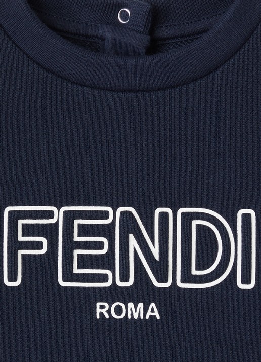 Fendi Sweater met logo - detail 3 donkerblauw