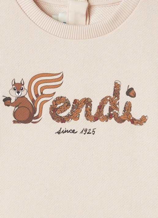 Fendi Sweater met logoprint - detail 3 creme