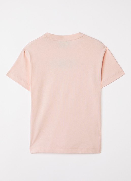 Fendi T-shirt met logoborduring - voorkant 2 zalmroze