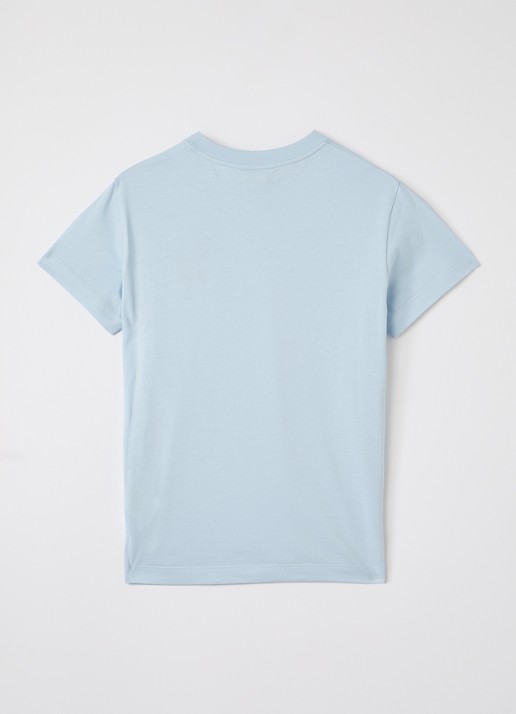 Fendi Tinto T-shirt met logoborduring - voorkant 2 lichtblauw