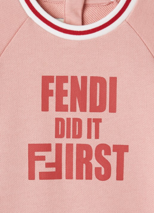 Fendi Trui jurk met logoprint - detail 3 roze
