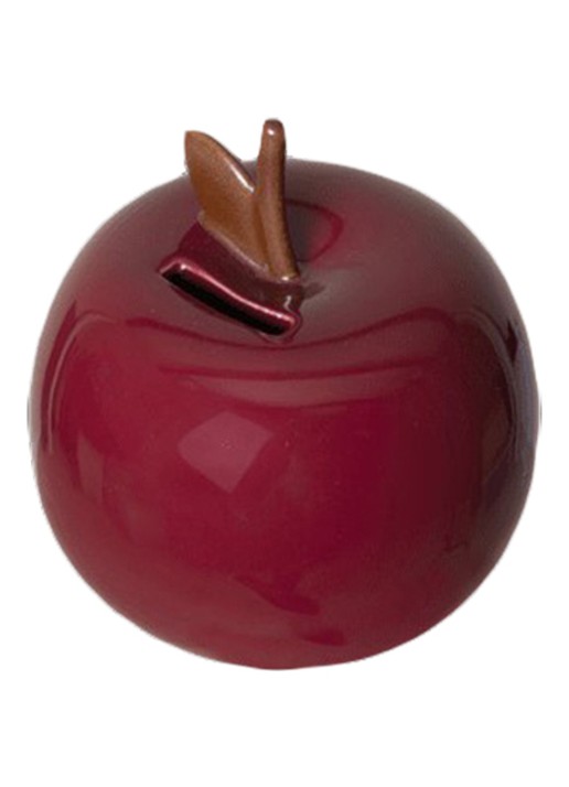 ferm LIVING Apple spaarpot 13 cm - voorkant 2 donkerrood