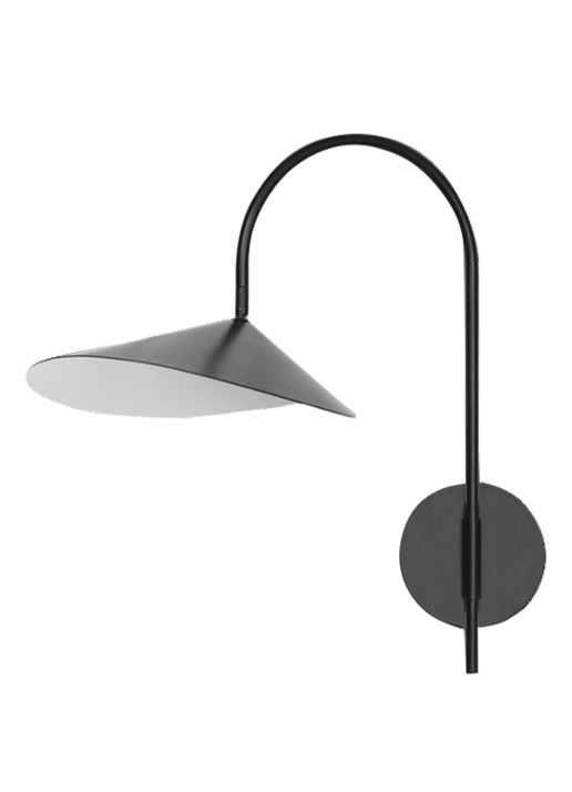ferm LIVING Arum Swivel wandlamp - voorkant zwart