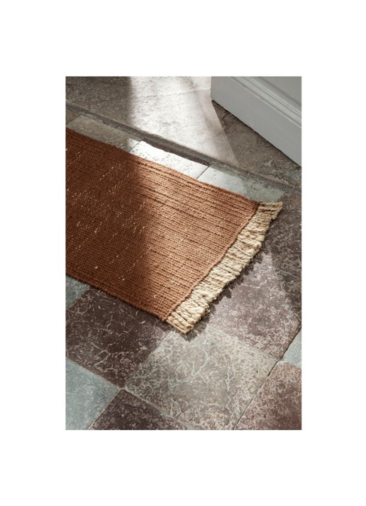 ferm LIVING Block deurmat 80 x 50 cm - voorkant 2 oranjebruin