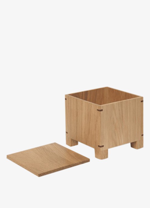ferm LIVING Bon garlic opbergbox 12 x 12 cm - voorkant 2 naturel
