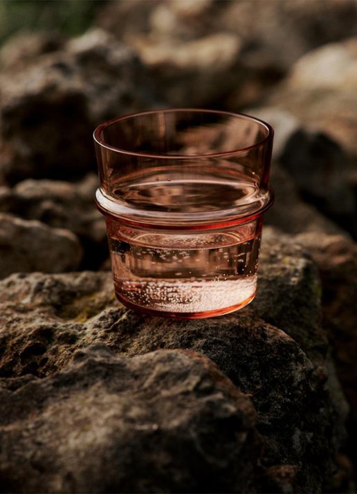 ferm LIVING Boya l drinkglas set van 2  - voorkant 3 zalmroze