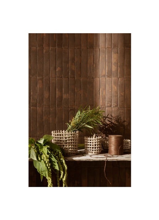 ferm LIVING Ceramic mand voor binnen - 23,5 cm - voorkant 2 lichtbruin