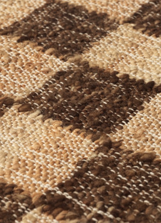 ferm LIVING Check tafelloper 180 x 70 cm - achterkant donkerbruin