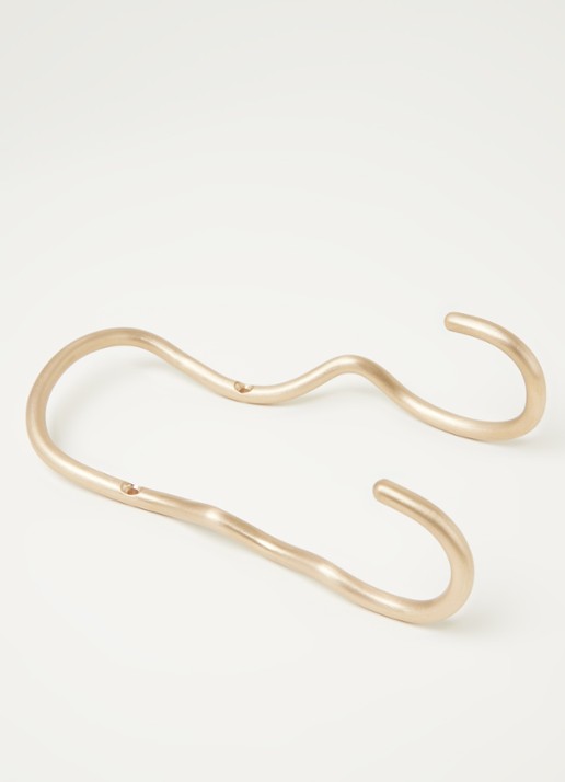 ferm LIVING Curvature Double haak - detail goud
