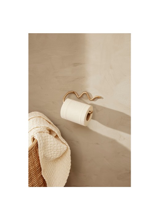 ferm LIVING Curvature WC-rolhouder - voorkant 2 goud