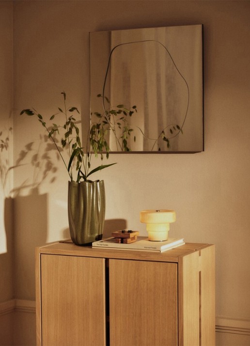 ferm LIVING Folia wandspiegel 45 x 45 cm - voorkant 2 zilver