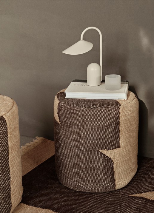 ferm LIVING Forene poef 42 x 38 cm - voorkant 2 multicolor