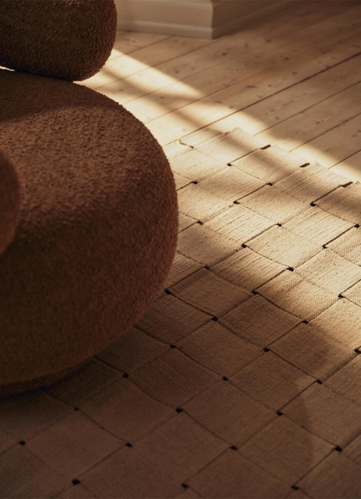 ferm LIVING Foundation vloerkleed in wolblend 135 x 200 cm - voorkant 2 gebroken wit