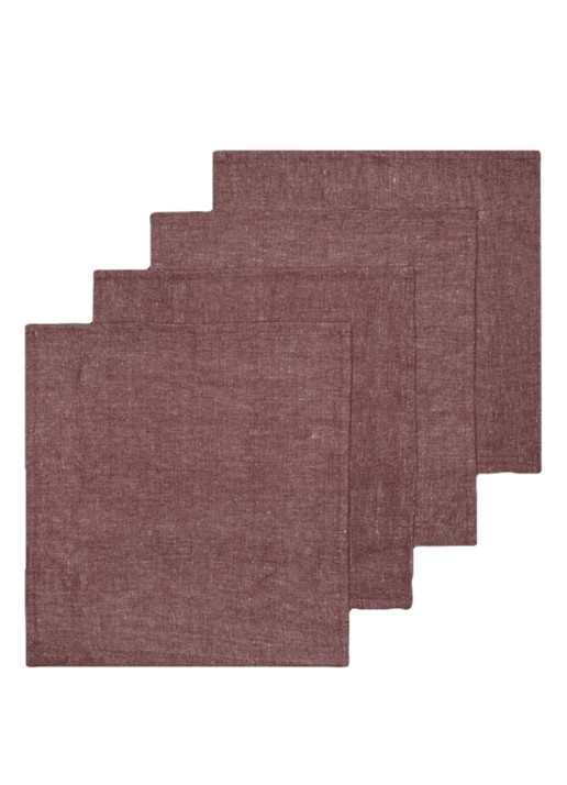 ferm LIVING Hale servet in linnenblend 35 x 35 cm set van 4