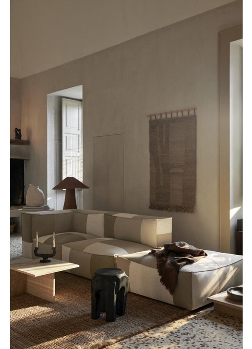 ferm LIVING Harvest wandkleed 165 x 100 cm - achterkant beige