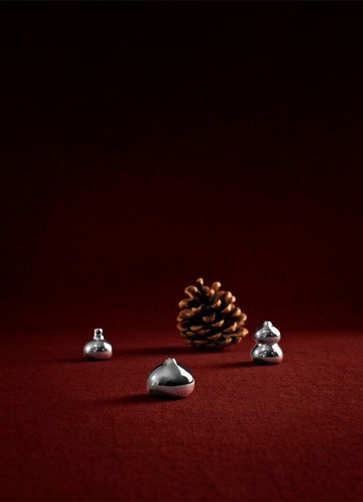 ferm LIVING Komo Mini vaas 3,6 cm set van 3 - voorkant 3 zilver