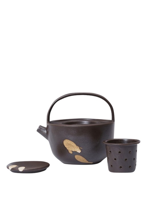 ferm LIVING Koyo theepot 85 cl - detail 3 donkerbruin