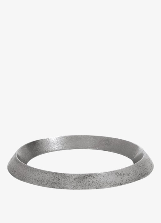 ferm LIVING Levee aluminium onderzetter 17,3 cm - voorkant zilver