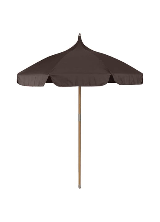 ferm LIVING Lull parasol 225 cm - voorkant chocoladebruin