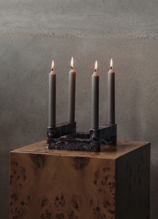 ferm LIVING Newel kandelaar set van 4 - detail 2 bordeauxrood