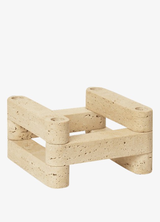 ferm LIVING Newel Modular kandelaar 11 cm - voorkant 3 naturel