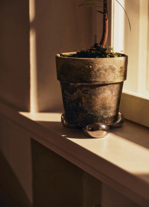 ferm LIVING Nube poten voor bloempot set van 4 - voorkant 2 zilver