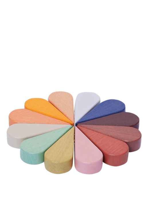 ferm LIVING Petal speelblokken - voorkant 3 geel