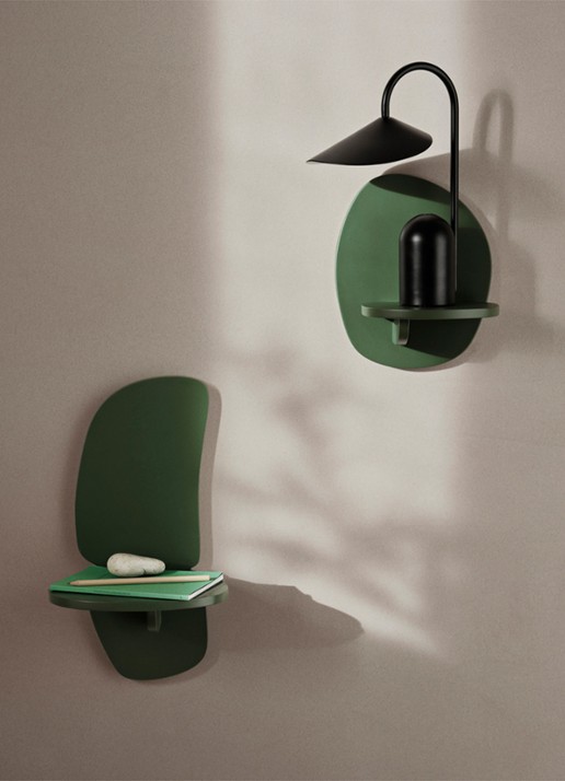 ferm LIVING Pilu wandelement L 40 cm - voorkant 3 donkergroen