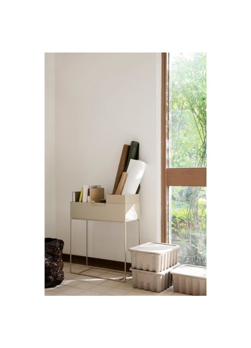 ferm LIVING Plant Box plantenbak voor binnen - 60 cm - voorkant 2 zand