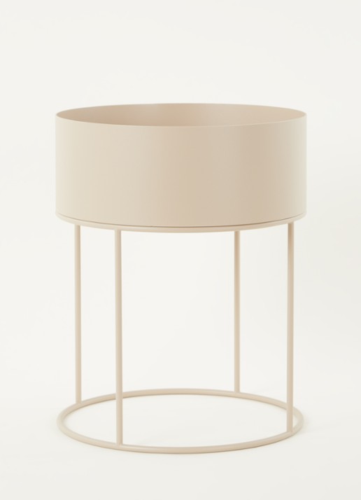 ferm LIVING Plant Box Round plantenbak voor binnen Ø40 cm - voorkant 3 beige
