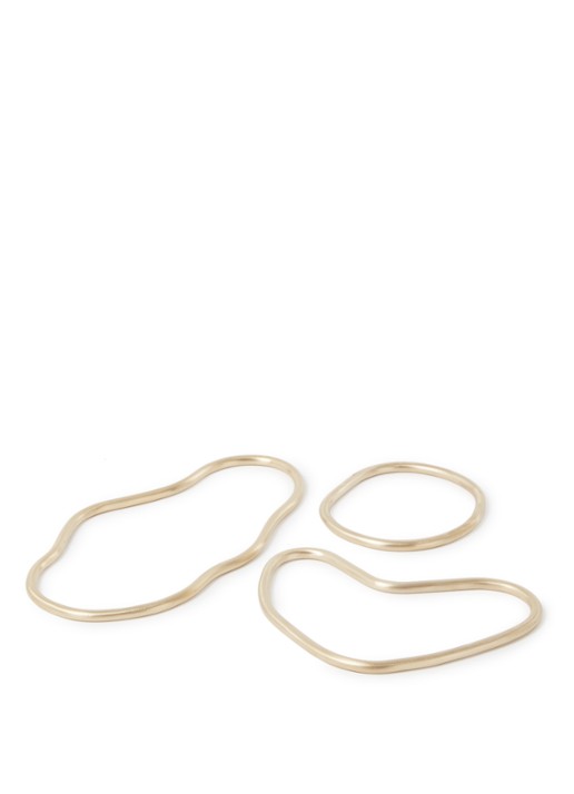 ferm LIVING Pond Trivets onderzetter van messing set van 3