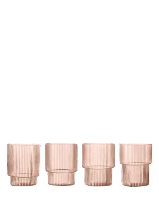ferm LIVING Ripple drinkglas set van 4