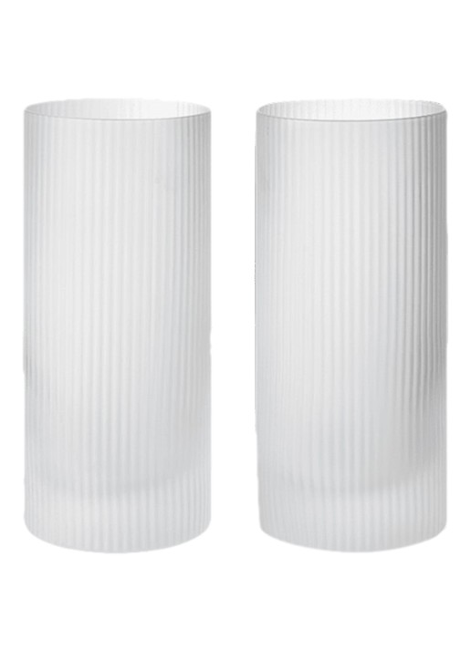 ferm LIVING Ripple Highball drinkglas 38 cl set van 2