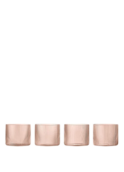 ferm LIVING Ripple Low drinkglas set van 4