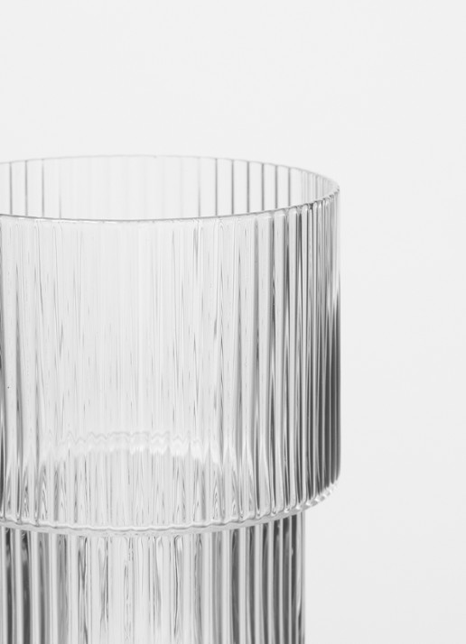 ferm LIVING Ripple waterglas set van 4 - detail transparant