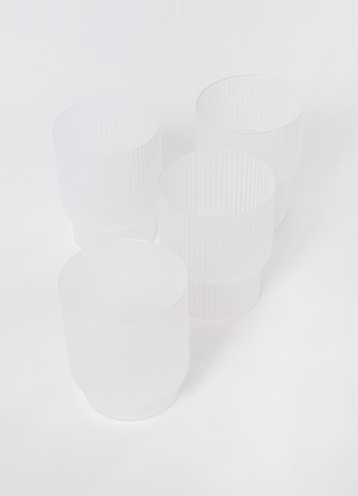 ferm LIVING Ripple waterglas set van 4 - voorkant 2 gebroken wit