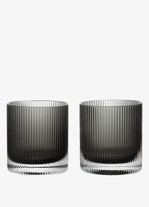 ferm LIVING Ripple whiskyglas 25 cl set van 2