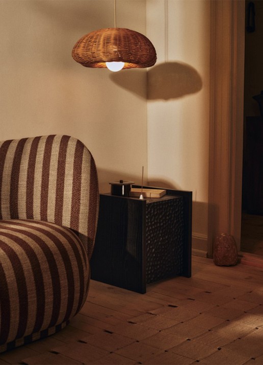 ferm LIVING Rivan lampenkap Ø45 cm - voorkant 2 naturel