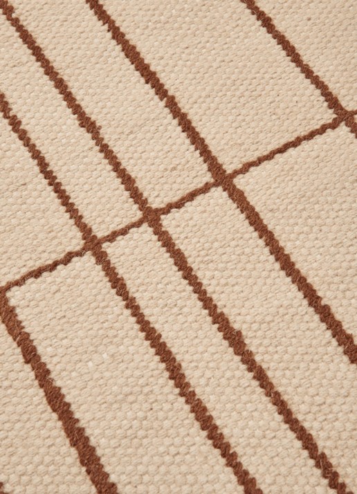 ferm LIVING Sen vloerkleed in wolblend 80 x 200 cm - achterkant 4 beige