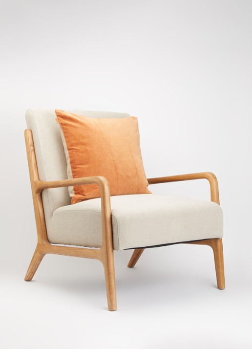 ferm LIVING Senti sierkussen 50 x 50 cm  - voorkant 2 roestbruin