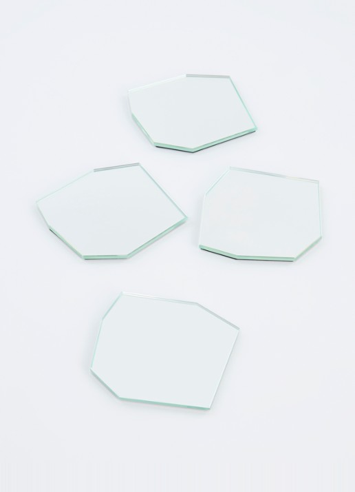ferm LIVING Shard onderzetter set van 4 - voorkant 2 zilver