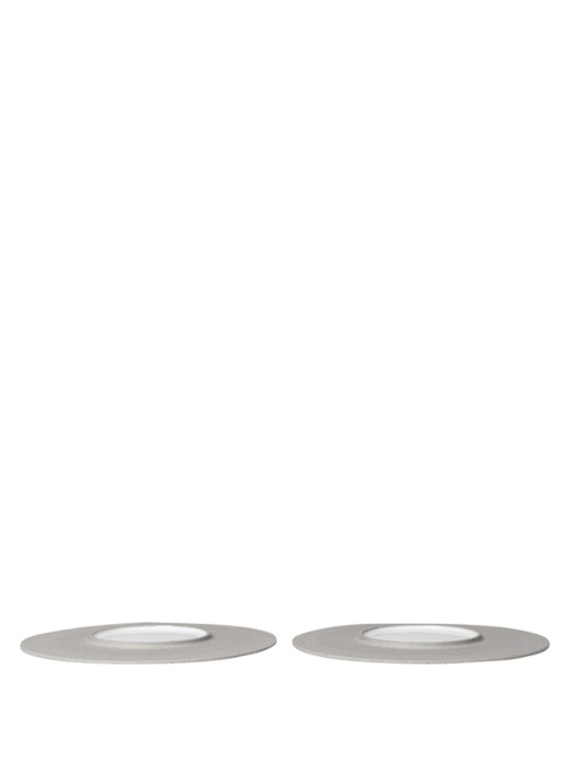 ferm LIVING Sonae ontbijtbord 25 cm set van 2 - voorkant 2 lichtgrijs