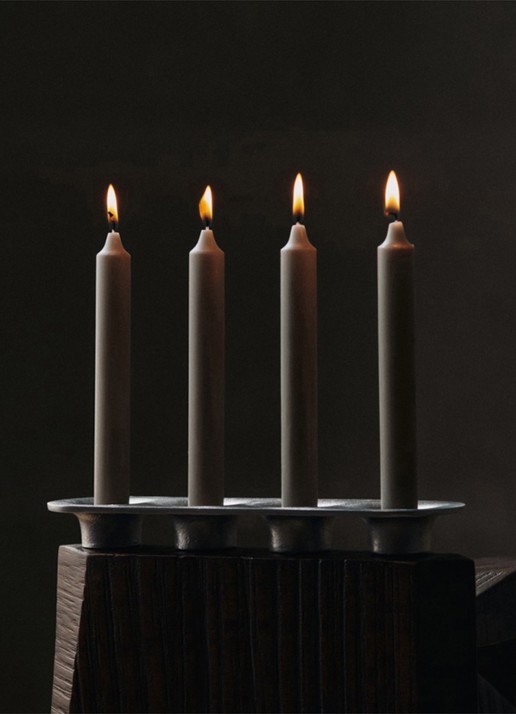 ferm LIVING Soothe kandelaar - voorkant 3 zilver