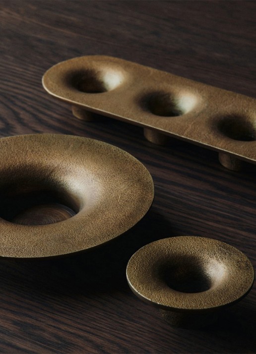 ferm LIVING Soothe kandelaar - voorkant 2 brons
