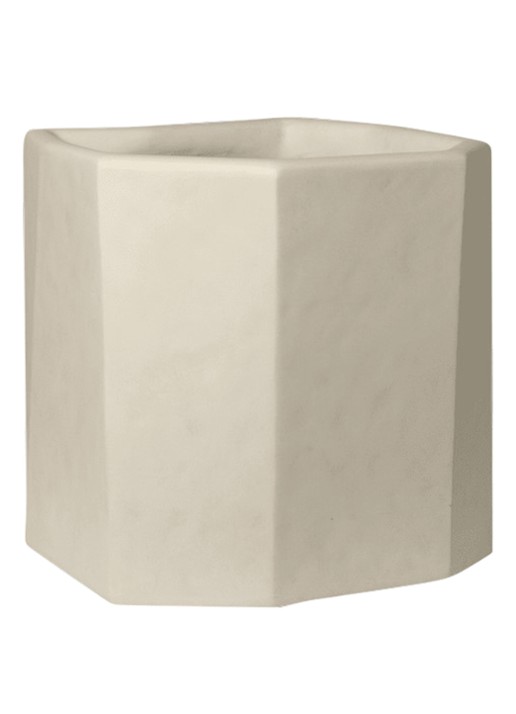 ferm LIVING Staffa bloempot voor binnen en buiten 46 x 45 cm - voorkant ivoor