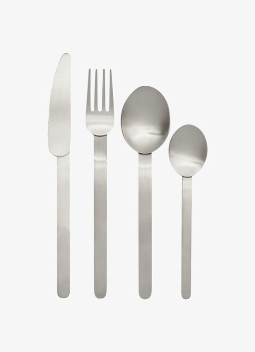 ferm LIVING Stelo bestekset 4-delig - detail zilver